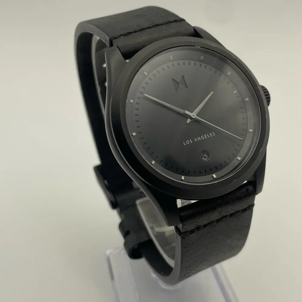 Sleek MVMT Rise Black-on-Black Watch - 39mm Case, New Battery